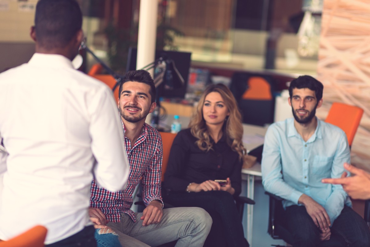 team working together in a meeting