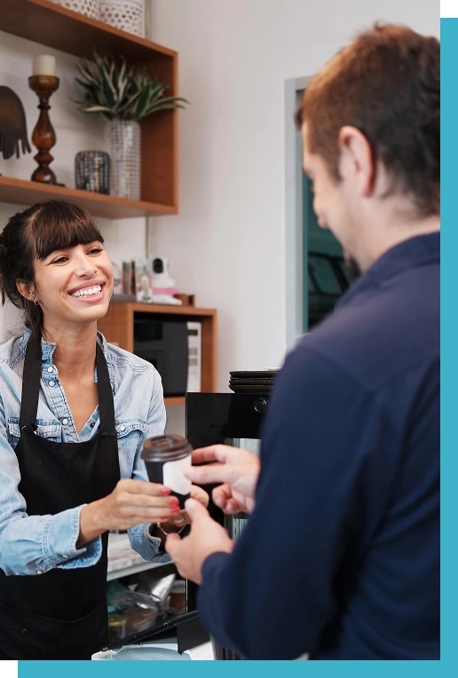 cheerful businessman with colleagues