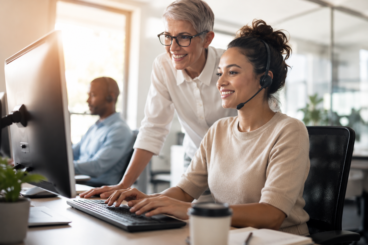 Employees completing Bonfire training through an online learning platform